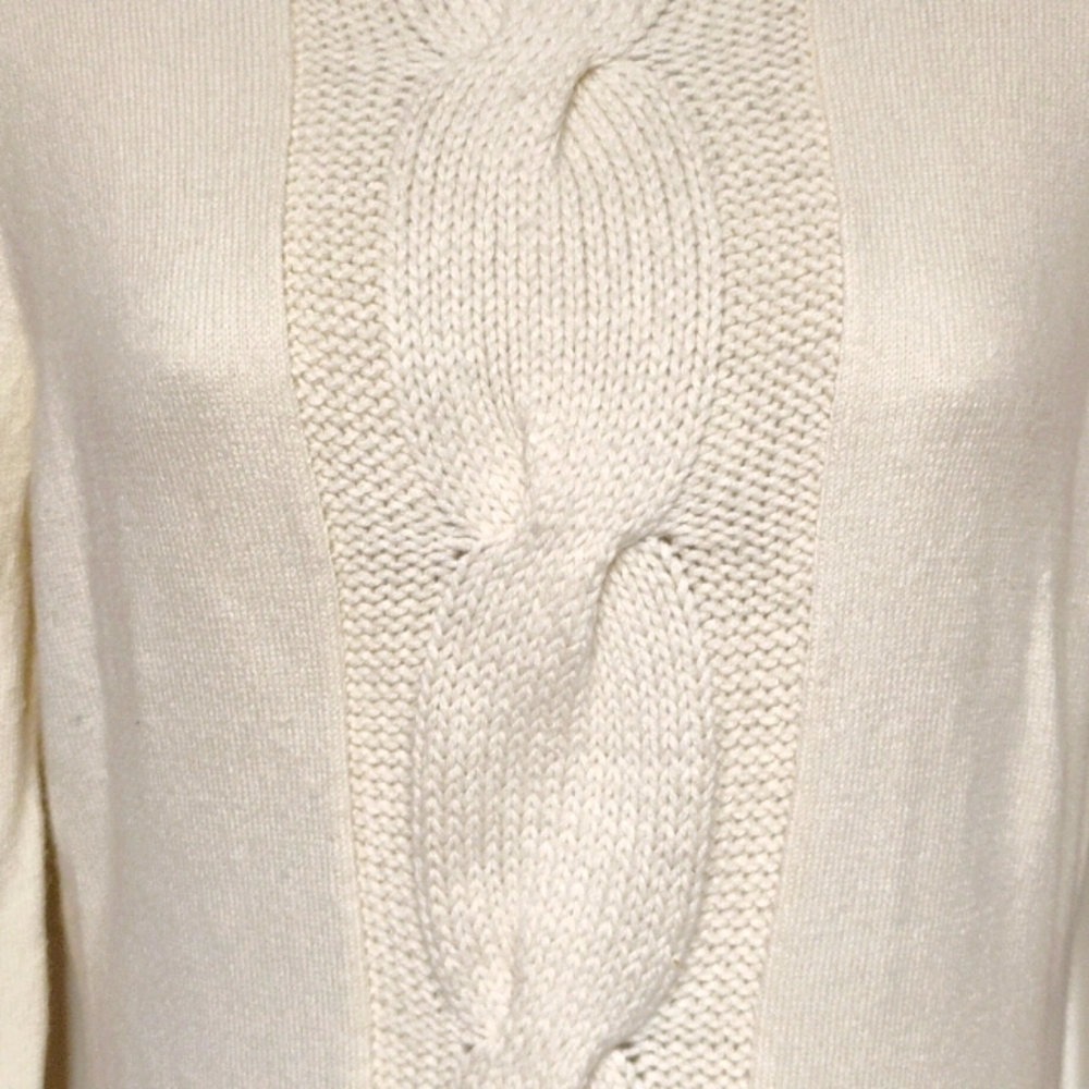 INC International Concepts Cream Big Turtle Neck Silk Sweater - Picture 5 of 14